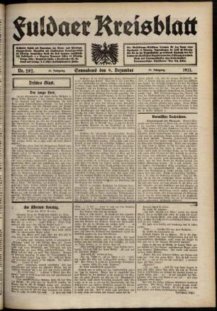 Dritte Ausgabe vom Samstag, den 09. Dezember 1911.
