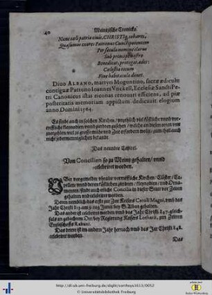 Kap. 9. Von Concilien so zu Meintz gehalten, und celebriret worden.