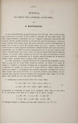 Nota sui circoli nella geometria non-euclidea.