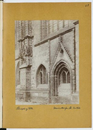 St. Marienkirche, Königsberg/Neumark: Ansicht Nordportal (aus: Skizzen- und Fotoalbum 12)