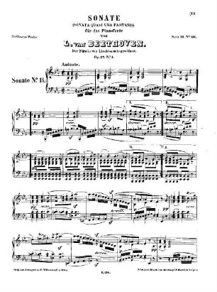Beethoven's Werke. 136 = Serie 16: Sonaten für das Pianoforte, Zweiter Band, Sonate (quasi fantasia) : op. 27,1