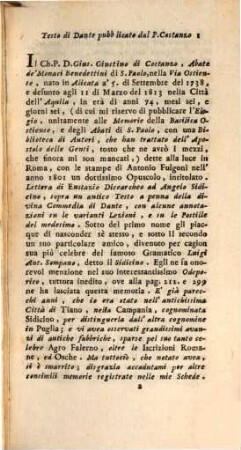 Osservazioni intorno alla questione promossa dal Vanozzi, dal Mazzocchi dal Bottari e da Giuseppe Giustino di Costanzo sopra l'originalita della Divina Commedia di Dante ...