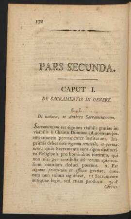 Caput I. De Sacramentis In Genere