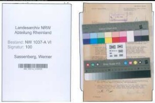 Entnazifizierung Werner Sassenberg , geb. 00.00.0000 (Bueroangestellter)