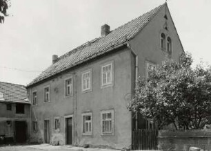 Medingen, Bauernhof : Medingen (Kreis Kamenz), Bauernhof, Weixdorfer Straße 12, 1855, Hofansicht des Wohnstallhauses