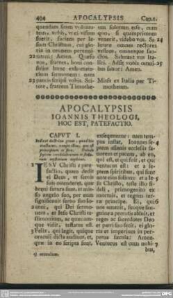 Apocalypsis Ioannis Theologi, Hoc Est, Patefactio