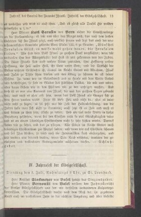 IV. Jahresfest der Bibelgesellschaft