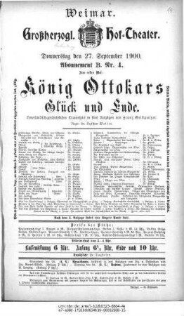 König Ottokars Glück und Ende