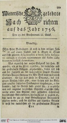 Den 25. des Brachmonats. LI. Stück