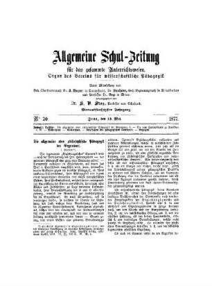 Die allgemeine oder philosophische Pädagogik der Gegenwart