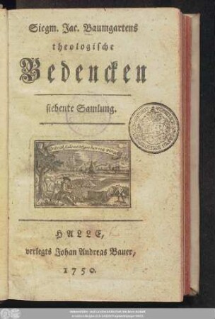 Siebente Samlung: Siegm. Jac. Baumgartens theologische Bedencken