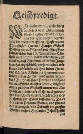 Leichpredigt.
