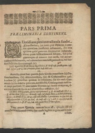 Pars Prima Praeliminaria Continens.
