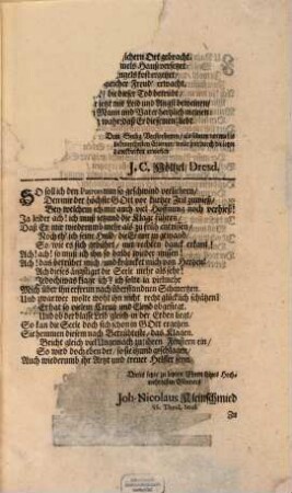 Die letzte Schuldigkeit wolten, als der Edle, Groß-Achtbare und Wohlgelahrte Herr Johann Weber, Churfürstl. Sächs. Wohlverdienter Ober-Postverwalter allhier am 5. Octobr. seelig verstorben und am 8. ejusd. zu seiner Ruhestadt begleitet wurde, ablegen die vier zürück gelassene Kinder und etliche verbundene Freunde