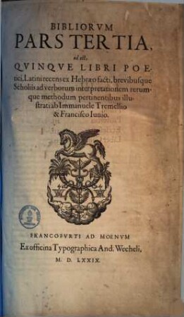 Testamenti Veteris Biblia Sacra, sive Libri Canonici, Priscae Iudaeorum Ecclesiae A Deo Traditi, 1
