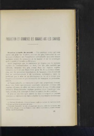 Production et commerce des bananes aux iles Canaries