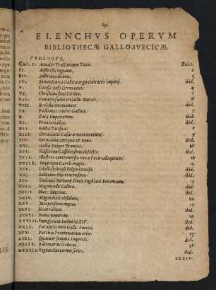 23-24, Elenchus Operum