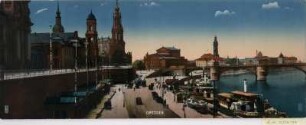Ansicht von Dresden, um 1920 : Dresden. - [S.l.] , [um 1920]. - 1 Kunstbl. : mehrfarb. ; Blattgr. 36 x 14 cm