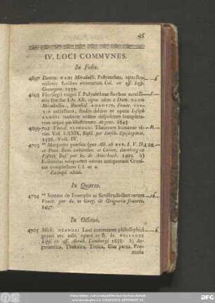 IV. Loci Communes.