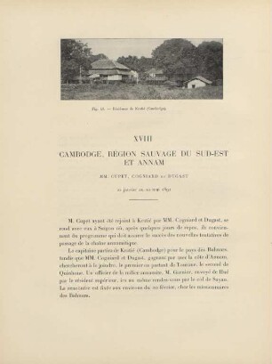 XVIII. Cambodge,région sauvage du Sue-Est et Annam