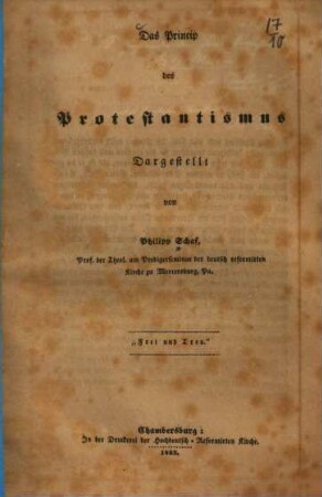 Das Princip des Protestantismus