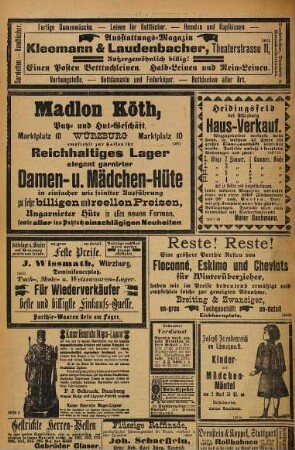 Würzburger General-Anzeiger : mit süddeutschem Holzverkaufs- und Submissionsanzeiger. 9. 1891, 11 - 12