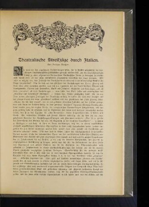 Theatralische Streifzüge durch Italien