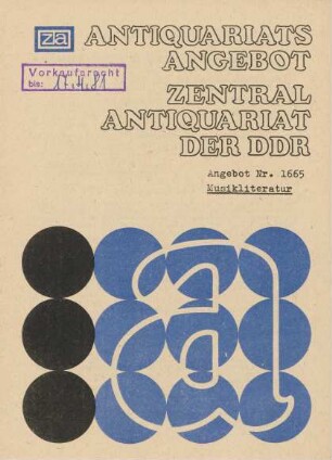 Nr. 1665: Musikliteratur