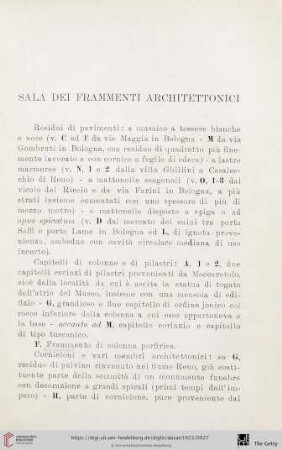 Sala dei frammenti architettonici