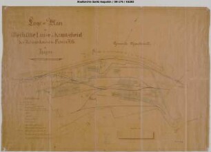 Krautscheid, Gleisanschluss Bleihütte Luise. Lageplan der Bleihütte Luise in Krautscheid der Accumulatoren-Fabrik A.G. in Hagen