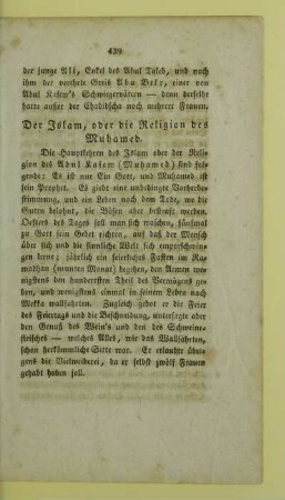 Der Islam, oder die Religion des Muhamed