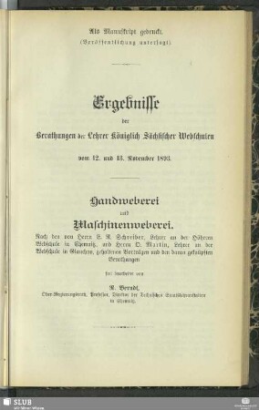 Handweberei und Maschinenweberei