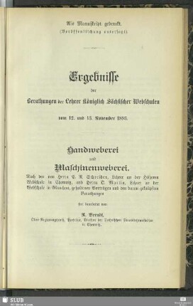 Handweberei und Maschinenweberei