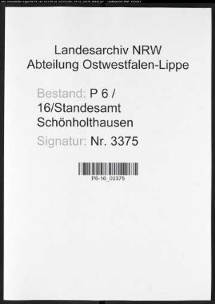 Sterberegister Standesamt Schönholthausen
