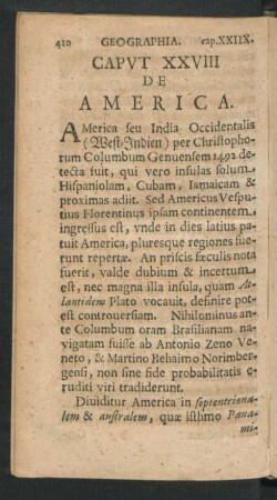 Caput XXVIII. De America.