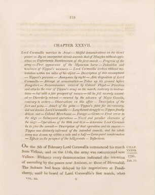 Chapter XXXVII. Lord Cornwallis marches to Arcot - ...