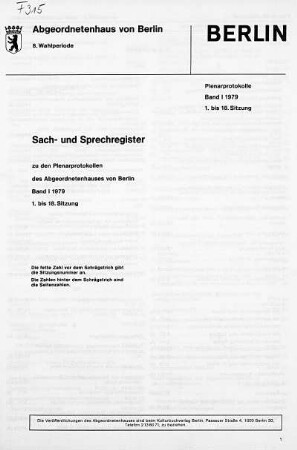 Sach- und Sprechregister