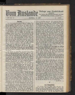 Beilage zum Handelsstand Nr. 14