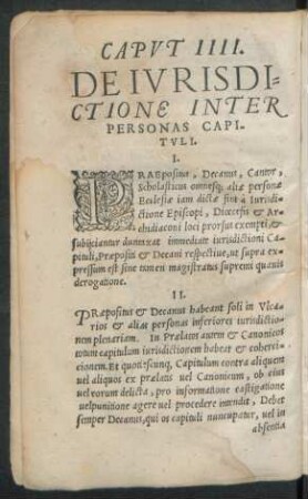 Caput IIII. De Iurisdictione Inter Personas Capituli.