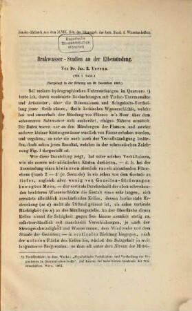 Brakwasser-Studien an der Elbemündung : vorgelegt in der Sitzung am 10. December 1963