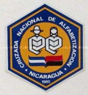 Aufkleber aus Nicaragua für die nationale Alphabetisierungskampagne