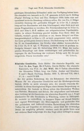 396-397 [Rezension] Römische Geschichte; 1. und 2. Hälfte
