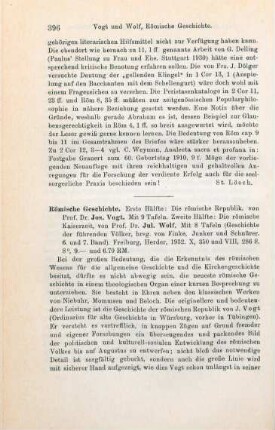 396-397 [Rezension] Römische Geschichte; 1. und 2. Hälfte