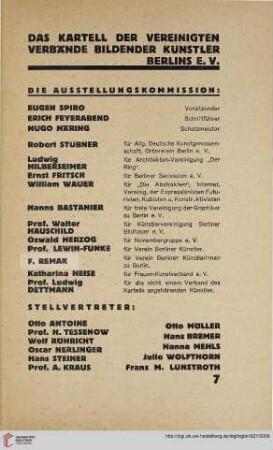 Das Kartell der Vereinigten Verbände Bildender Künstler Berlins e.V.