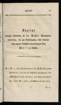 XV-XXII, Anzeige