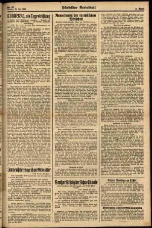 Zweite Ausgabe vom Montag, den 29. Juli 1940.