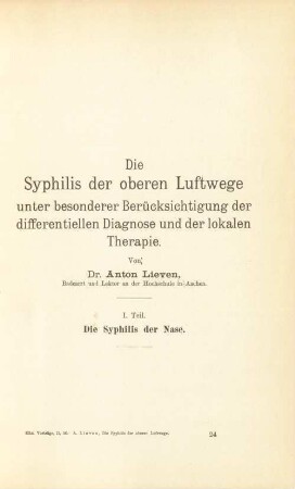 Die Syphilis der Nase