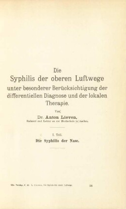 Die Syphilis der Nase