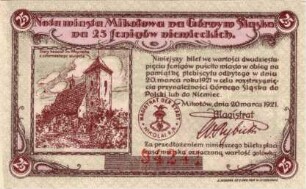 Notgeld der Stadt Nikolai in Oberschlesien