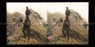 Bergsteiger am Vorgipfel der Leutascher Dreitorspitze